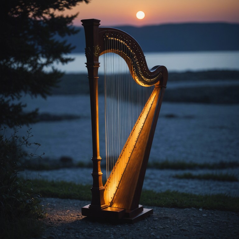 An instrumental track that uses the calming sound of a harp to weave a story of love and closely held intimacy, evoking feelings of being cherished and adored.