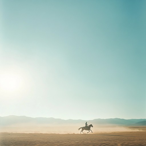 An energetic instrumental piece that evokes the feeling of galloping across sunlit western landscapes, with a lively melody that brings out the joy and freedom of the open frontier.