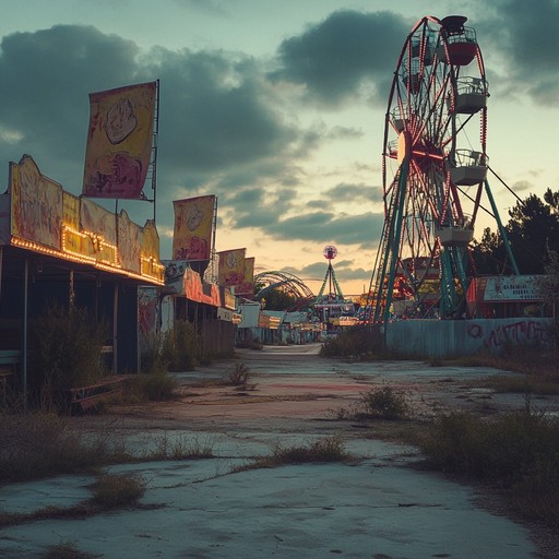 The music conjures a sensation of walking through an eerily quiet and deserted carnival at dusk, where the ghostly remains of past festivities linger in the air. Each note from the accordion speaks of joy long forgotten, now replaced with a somber and reflective atmosphere, painting a picture of melancholic nostalgia.