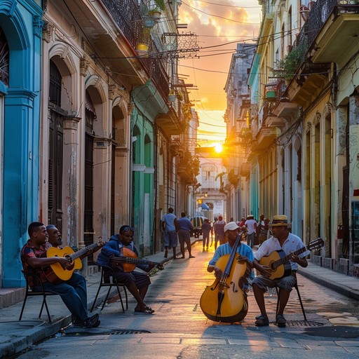 This track captures the essence of a serene cuban twilight, where rhythmic vivacity meets intricate, sophisticated musical expression. It paints vivid auditory pictures with a blend of lively percussion and expressive melodies that embody the spirit of havana's cultural heritage.