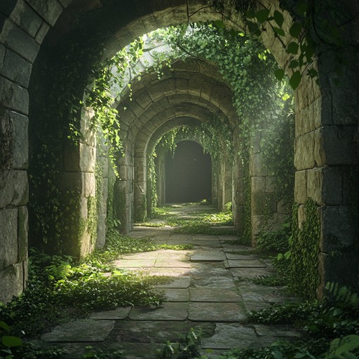 In this track, the distant sounds of a solo panpipe capture the haunting beauty of a long abandoned city, enveloped by the forest and myth. Gentle, mournful melodies echo through the halls of history, inviting listeners to wander through lost chambers and hidden secrets. The composition evokes the mystical interaction between ancient architectures and the relentless nature reclaiming its space, carried by melodies that stir a profound connection to bygone eras.