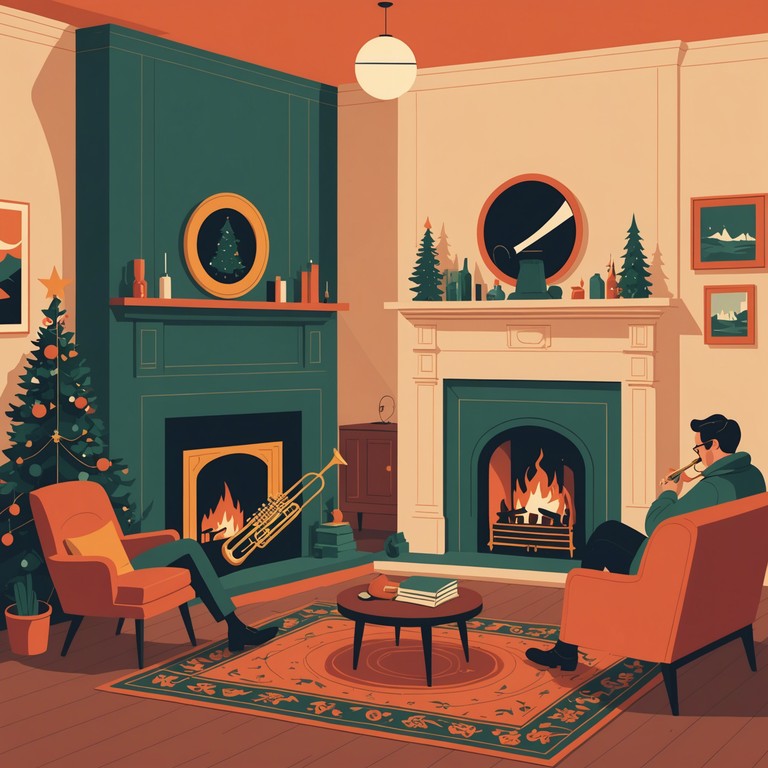 Imagine a luxurious lounge during the holiday season, with soft trumpet tunes creating a sophisticated backdrop. This music sets the mood for festive evenings where warmth and elegance reign supreme, ideal for a classy holiday gathering.