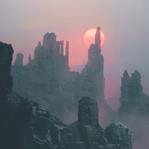 Envision standing on a mountain at sunrise, surrounded by ethereal sounds evoking ancient landscapes, creating a moving and awe inspiring auditory experience.