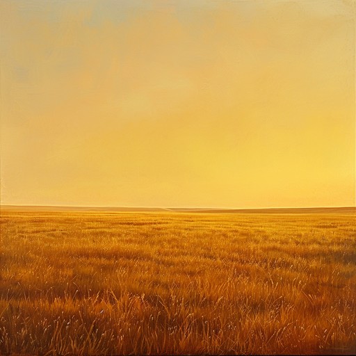 A beautiful, slow-paced country instrumental piece featuring a gentle acoustic guitar melody, accompanied by soft fiddle and pedal steel guitar flourishes. The song evokes the serene and warm atmosphere of a golden sunrise over a vast, tranquil prairie landscape.