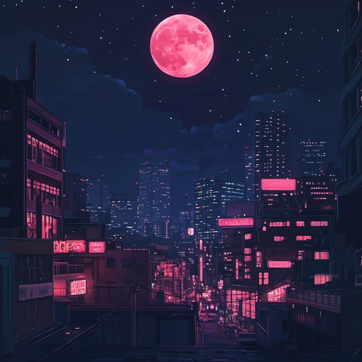 An instrumental piece featuring ambient synth layers and upbeat rhythms, evoking the feeling of exploring a city bathed in moonlight