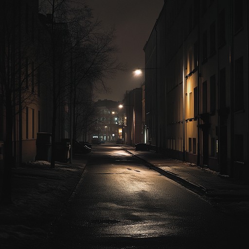 An instrumental suomipop piece that captures the eerie silence and sinister undercurrents of helsinki's streets at night, blending haunting melodies with cold, electronic textures to evoke a sense of unease and mystery.