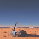 solo guitar echoes through twilight desert