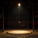 eerie silence broken by disturbing circus tunes