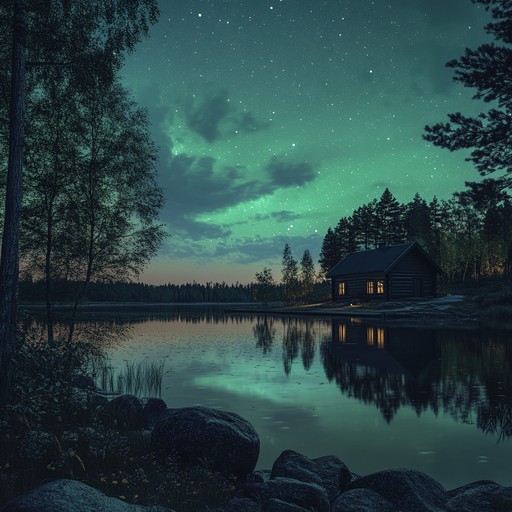 An ambient composition that captures the tranquility of finnish nature, blending soothing melodies with gentle rhythms to evoke the peacefulness of northern nights.