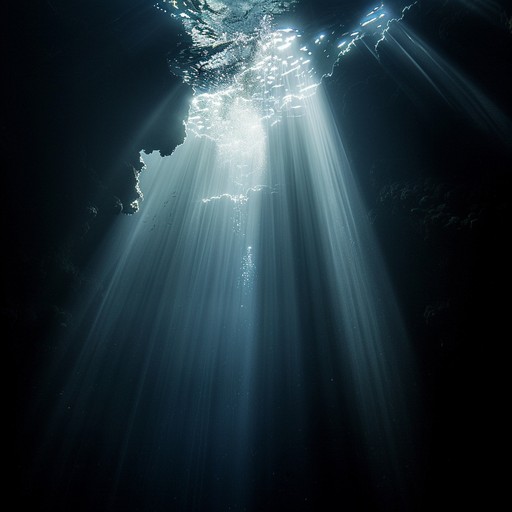 The track opens with deep, echoing basslines that create a sense of foreboding. Subtle, aquatic sound effects swim through the air, enhancing the mysterious atmosphere. The rhythm is slow and pulsating, reminiscent of eerie depths. The percussion is sparse yet impactful, lending a sense of uneasy suspense as synths build a feeling of underwater dread.