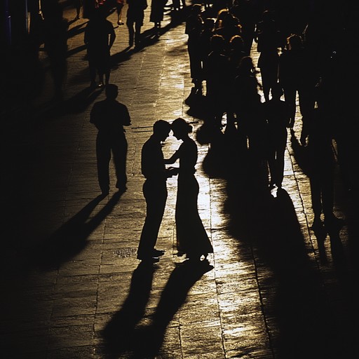 Midnight tango shadows combines the smooth, sultry rhythms of bossa nova with a suspenseful, enigmatic atmosphere. The track's gentle guitar strumming and subtle percussion evoke the sensation of a mysterious midnight encounter, where every note holds an air of intrigue. Listeners are drawn into a world where shadows dance and secrets whisper through the night.