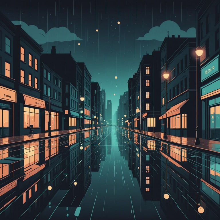 This track encapsulates the somber mood of a rain soaked, deserted cityscape at twilight. Each beat reflects the slow, steady drop of rain, echoing through the empty streets, with the piano leading a contemplative journey through one's innermost thoughts and subdued emotions during a solitary walk.