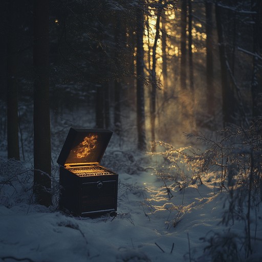 An instrumental track weaving haunting winter sounds with eerie melodies, evoking the mysterious and nostalgic atmosphere of holiday nights.