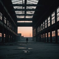 melancholic echoes over industrial beats.
