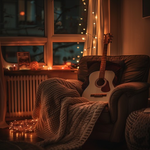 A delicate arrangement of gentle guitar plucks and smooth keys, creating a dreamy atmosphere perfect for intimate moments. The melodies float gracefully, drawing listeners into a warm, comforting embrace, ideal for romantic evenings in a dimly lit room.