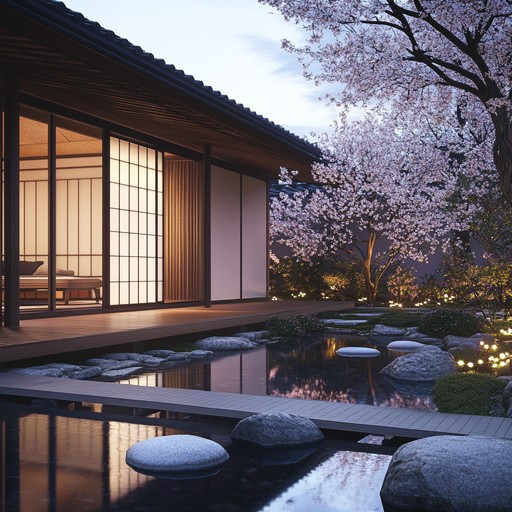 An instrumental ballad that paints the serene atmosphere of kyoto's gardens at twilight, featuring traditional japanese instruments blending with gentle melodies to evoke peace and reflection.