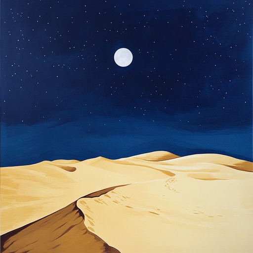 A soothing musical piece that captures the enchanting tranquility of the arabian desert at night, enhanced by the delicate strumming of the oud, creating a mesmerizing auditory experience that invites deep contemplation and relaxation.