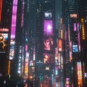 a somber cyberpunk instrumental reflecting a dystopian digital world