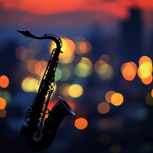 An instrumental track with expressive saxophone over smooth harmonies, evoking the vibrant nightlife's essence and mystery.