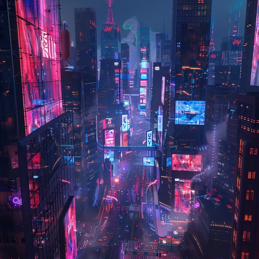 Experience a bold futuristic punk anthem with rebellious synth tones and relentless energy. The soundscape is a fusion of aggressive electronic beats and distorted melodies, creating an atmosphere of dystopian rebellion. Perfect for capturing the essence of a cyberpunk revolution.