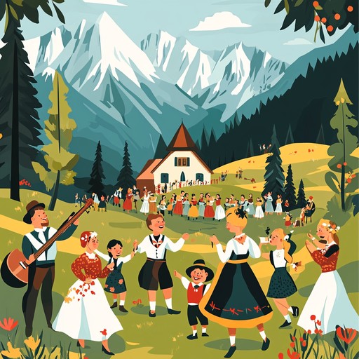 This instrumental track captures the victorious spirit at a bavarian festival, driven by dynamic brass sections and a bright accordion melody. Creating feelings of joy and communal pride, it paints a sonic picture of celebratory dancing and singing among friends and family in a vibrant mountainous setting.