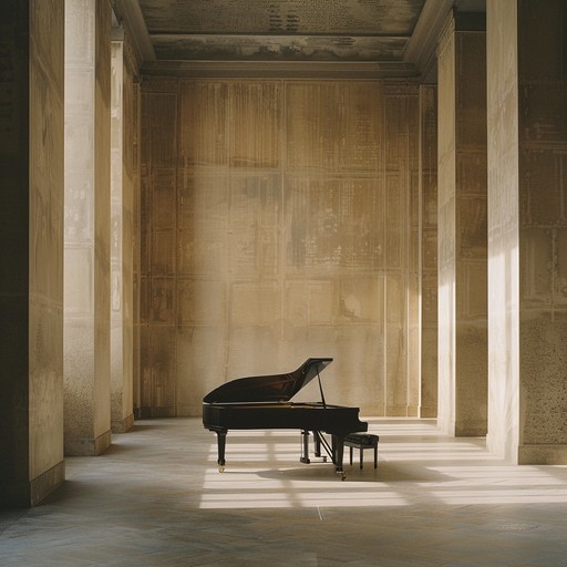 This composition takes you on an introspective journey through the landscape of solitude. The piano's delicate notes resonate in a vast, empty space, evoking a powerful sense of melancholy. Each note feels like a whisper in the silence, drawing you into a deep contemplation.