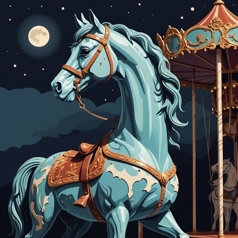 Imagine a forgotten carousel that comes alive with ghostly music each night as shadows play across the ground. The tune is both childlike and haunting, pulling from the depths of your imagination to evoke a sense of eerie nostalgia and fear.