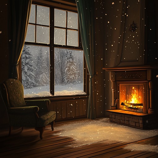 Imagine a warm, crackling fireplace on a cold snowy evening, with smooth jazz tunes playing softly in the background, complementing the serene silence of falling snow outside. A soundtrack that captures the essence of comfort and warmth during the winter season.