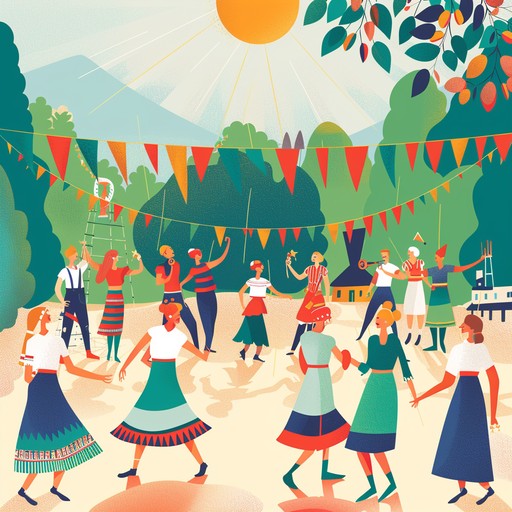 An instrumental suomipop track that encapsulates the essence of a finnish midsummer celebration, featuring bright and lively melodies, upbeat rhythms, and a cheerful atmosphere to lift the spirits and energize any crowd.