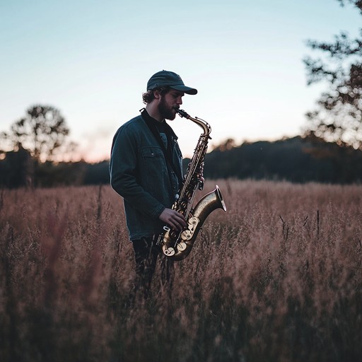 In a composition that marries the saxophone’s melodic whispers with the ambient sounds of a peaceful, sprawling landscape, the music illustrates an audible journey across serene fields and under clear blue skies. The saxophone acts as a voice of the wind, gently narrating the tranquility and vastness of nature.