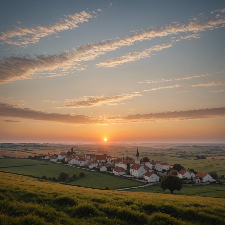 In this serene composition, imagine quiet, dusk lit streets of an old eastern european village where gentle melodies float through the air. The song is a testament to the peaceful yet profound vibrancy of klezmer music, infused with subtle harmonic variations and a soothing, lyrical intensity that reflects a deep, nostalgic calm. This piece delicately combines tradition with a serene ambiance, ideal for reflection or a gentle evening unwind.