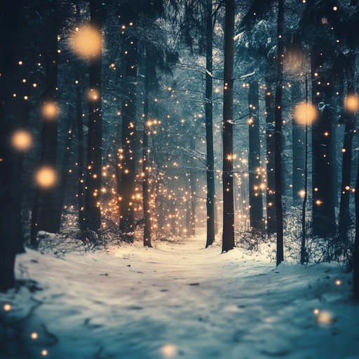 Creating a harmonious blend of ethereal waves and festive melodies, this piece encapsulates the magic of otherworldly celebrations with heavenly tones and dreamlike ambiances, inviting listeners into a winter wonderland of serene joy.