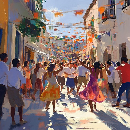 Imagine a lively street filled with jubilant dancers moving to the beat of soulful rhythms. This instrumental piece brings together groovy bass lines, energetic brass sections, and funky guitar riffs to create an exciting, feel good atmosphere. Perfect for a summer day, this song captures the essence of a vibrant community celebrating life.