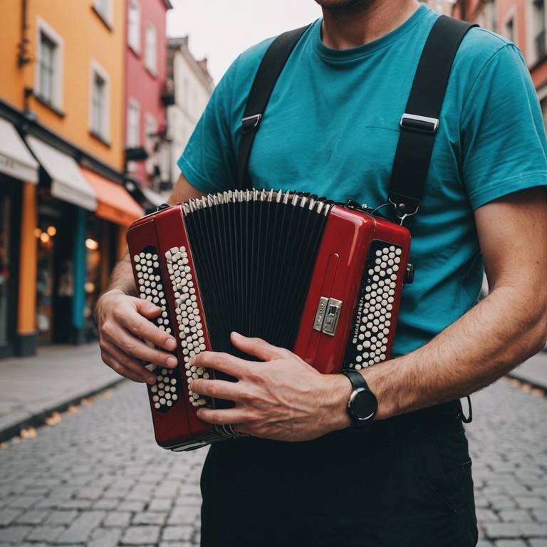 A seamless blend of brazilian samba rhythms and colombian cumbia tunes played on an accordion, perfect for lively summer nights. Feel the pulse and lose yourself in the jubilant atmosphere.