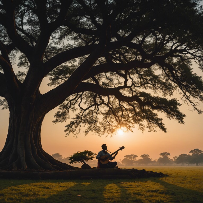 A unique fusion where traditional raga meets innovative syncopation, creating an enchanting musical conversation. The song showcases an intense rhythmical pattern that dances around classical indian melodic structures played on the sitar, bringing a fresh perspective to traditional sounds.