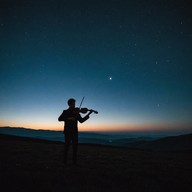 soft violin melodies under a moonlit sky