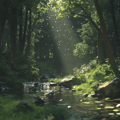 A calming instrumental piece inspired by traditional melodies, this composition evokes the serene ambiance of an enchanted forest. The delicate plucking of strings mingles with the gentle rustling of leaves and distant birdsong, creating a tranquil soundscape that soothes the soul and transports listeners to a place of natural beauty and inner peace.