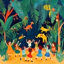 vibrant instrumental song blending exotic sounds to delight children