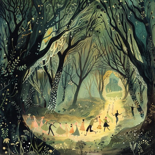 A light hearted instrumental composition that captures the playful spirit of mythical creatures dancing in an enchanted forest. It features a harmonious blend of lively melodies and whimsical rhythms, creating a magical and joyful atmosphere.