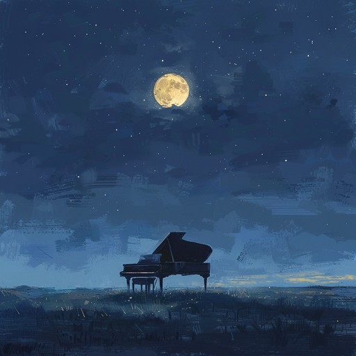 This instrumental composition features a solo piano creating a delicate and haunting melody that encapsulates a sense of longing and loss. The gentle arpeggios and sustained chords paint a picture of a solitary figure in the dead of night, reminiscing about a lost love. The atmosphere is serene yet sorrowful, taking the listener on an emotional journey through wistful memories.