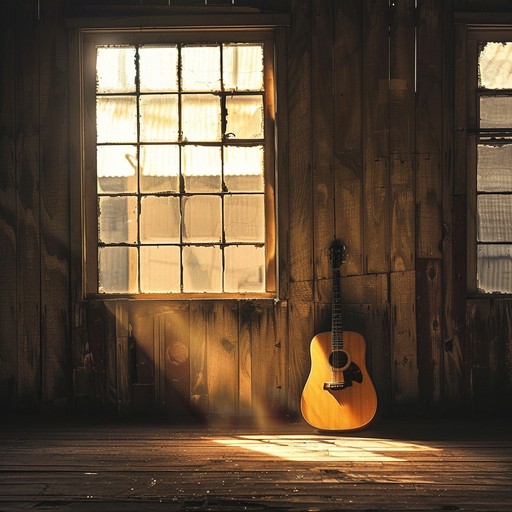 Visualize a tranquil day spent alone in an old garage. The soft strumming of an electric guitar creates a nostalgic and intimate mood, encouraging deep reflection. The raw and unpolished sound of the garage adds an authentic and personal touch to the quiet, contemplative atmosphere.