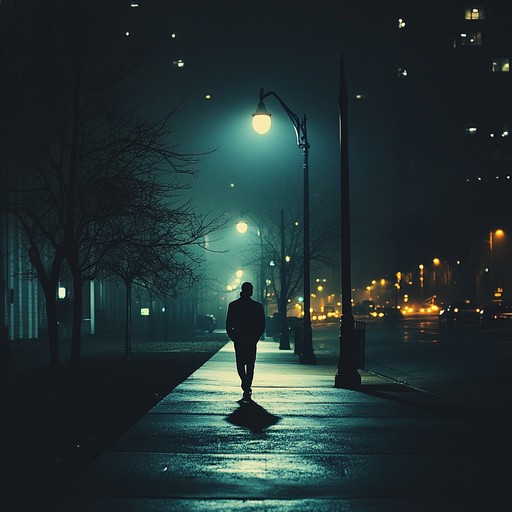 An instrumental lounge track combining smooth melodies with subtle, uneasy undertones, capturing the feeling of walking alone through empty city streets at night.