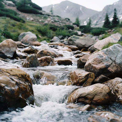 A soothing instrumental piece inspired by the tranquility of nature, featuring traditional asian instruments that mimic the peaceful sounds of a calm mountain stream. Ideal for relaxation and meditation.