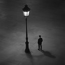 an instrumental echoing a mime's silent, lonely performance.