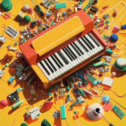 An instrumental journey where toy pianos, xylophones, and music boxes create a whirlwind of whimsical melodies layered over dynamic electronic beats and glitchy soundscapes. The song captures the essence of playful chaos, evoking the sound of a toy workshop gone awry with unexpected twists and turns.