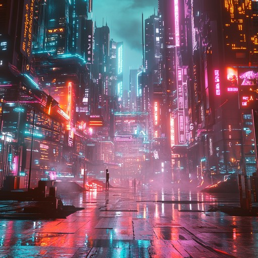 Experience a serene journey through a neon lit cyberpunk city with soft electronic pulses creating a gentle futuristic urban soundscape. The synthesized melodies weave a calming narrative, offering a reflective and peaceful escape into a high tech world.