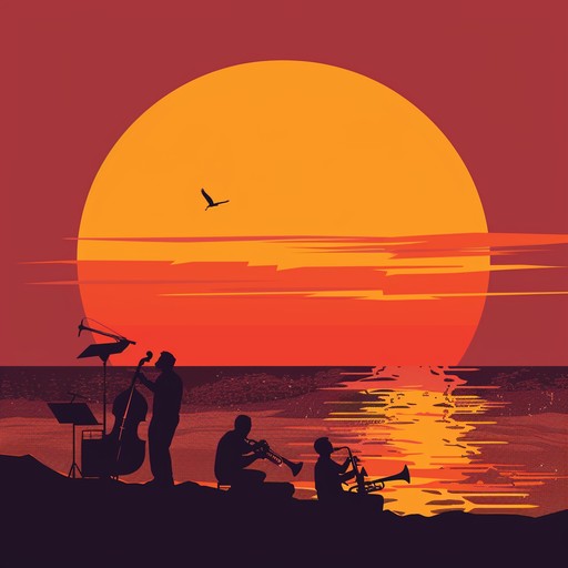 An exuberant, sunny melody that blends vibrant latin percussion, silky smooth saxophone lines, and spirited piano riffs, evoking the feeling of a tropical sunset party by the beach.