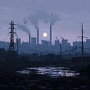 melancholy unfolds amid industrial decay's somber grit