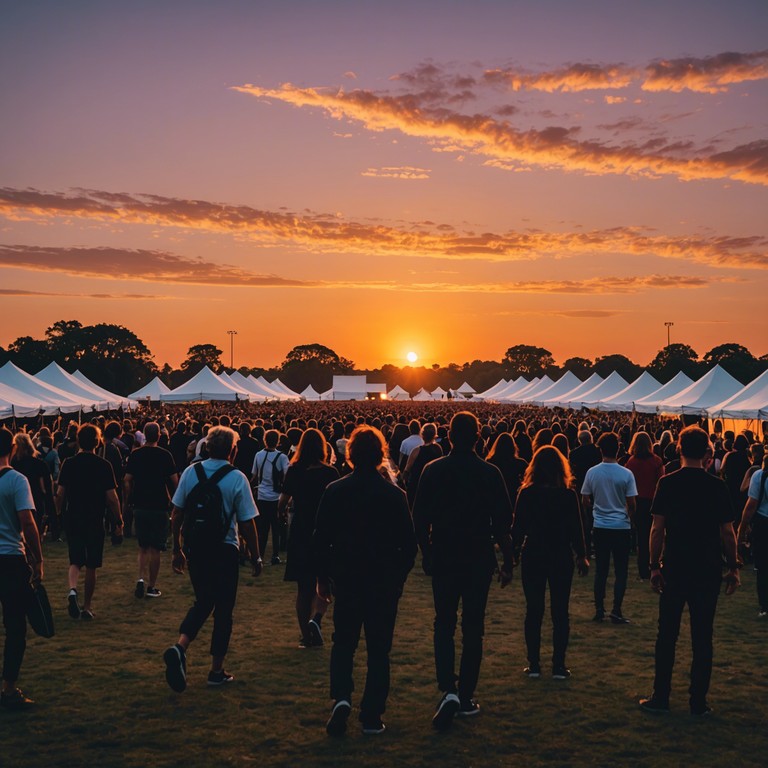 Picture a lively festival scene, where modern electronic beats merge seamlessly with age old cumbia rhythms, creating a bridge between the past and the present, fostering an environment filled with joy and dance.