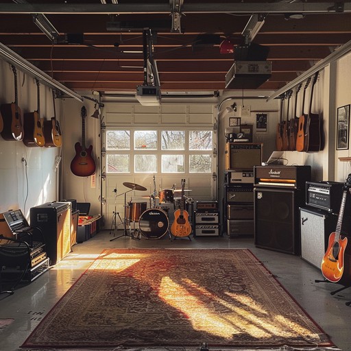 Sunlit garage harmony blends the raw charm of garage music with tranquil, soothing melodies, creating an atmosphere of peace and serenity. Perfect for unwinding, this instrumental features mellow guitar riffs, soft drum patterns, and ethereal ambient sounds, evoking a sunlit afternoon in a cozy garage studio.